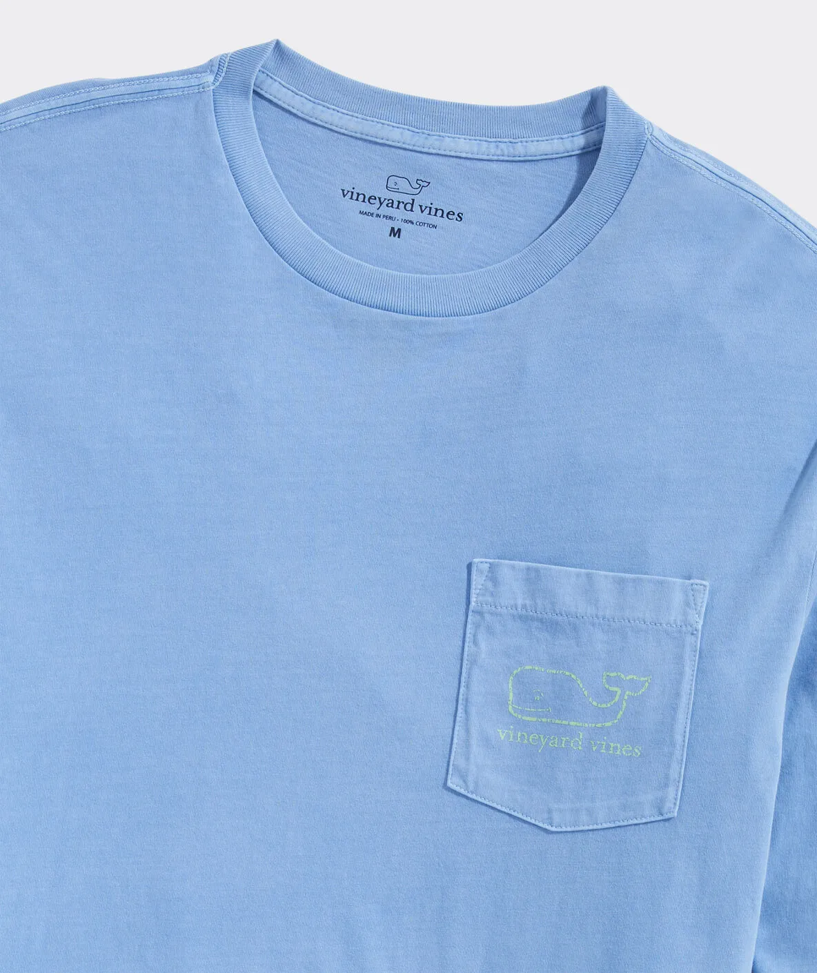 Vineyard Vines Men's Garment-Dyed Vintage Whale Long-Sleeve Pocket Tee - Ocean Breeze