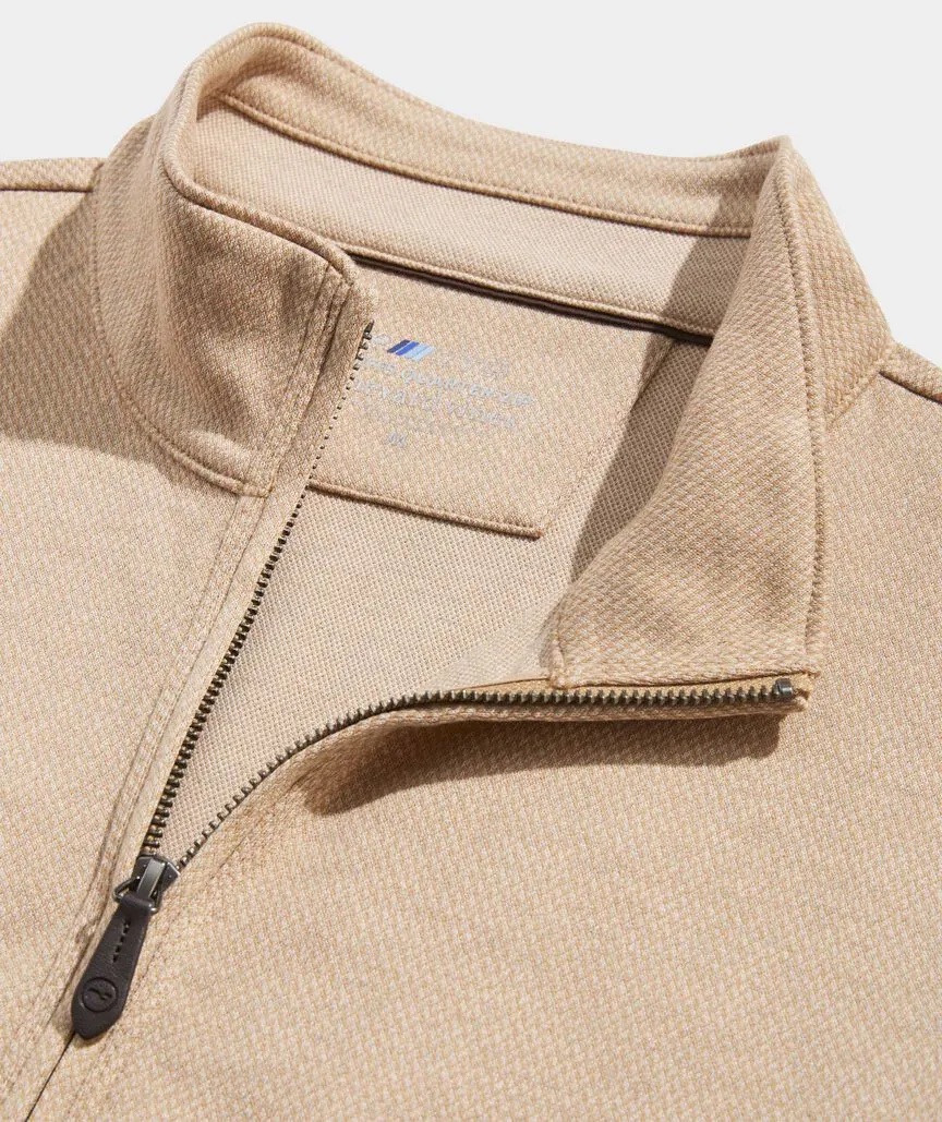 Vineyard Vines Men's Herringbone Bluffs Performance Quarter-Zip -  Toasted Almond