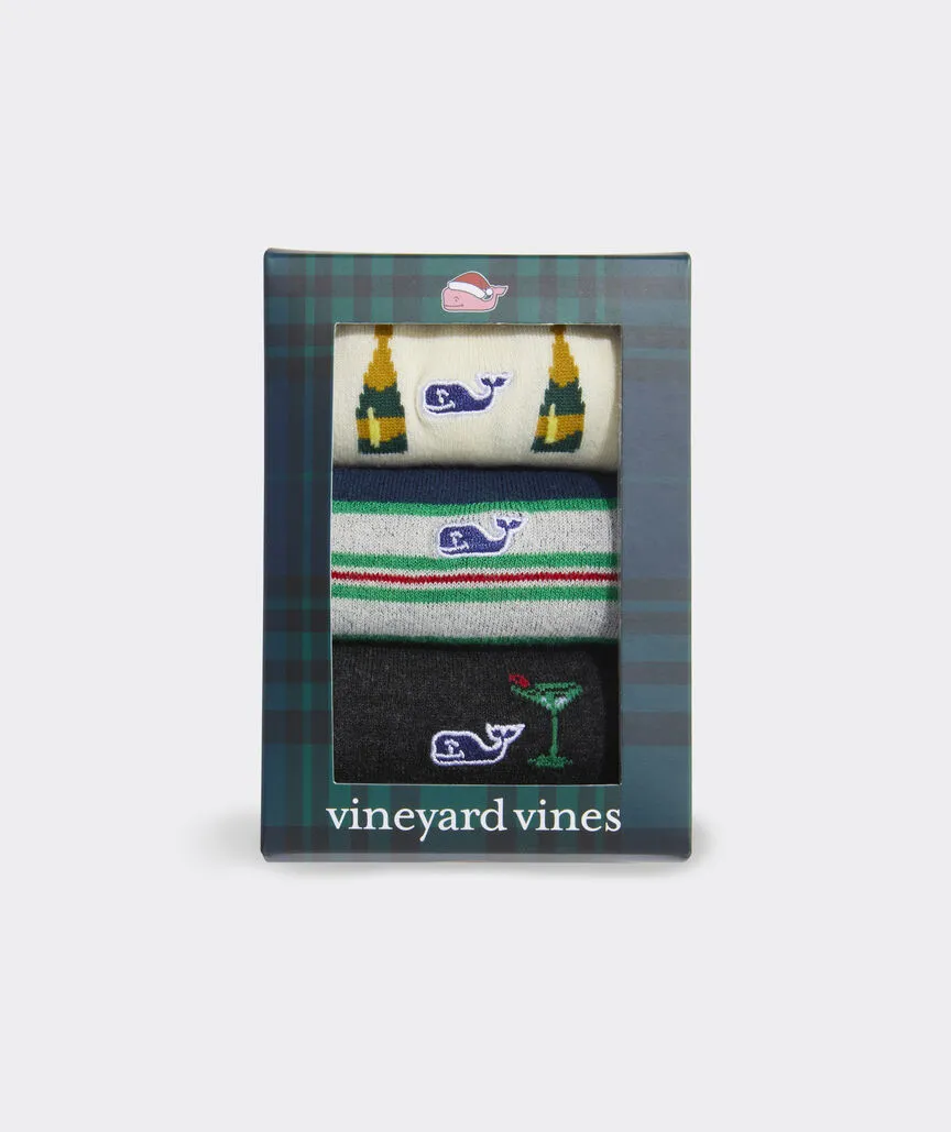 Vineyard Vines Men's Holiday Party 3-Pack Socks - Multi