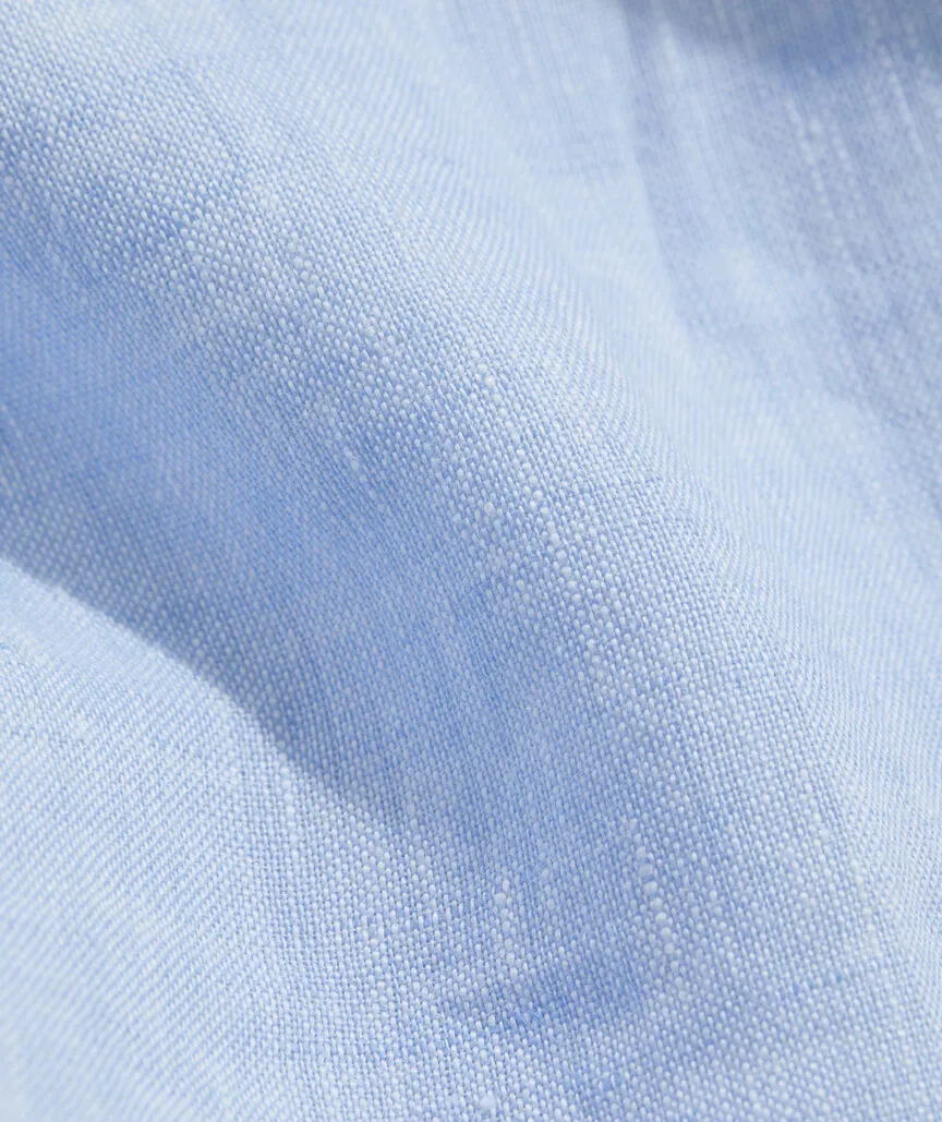 Vineyard Vines Men's Linen Short-Sleeve Solid Shirt - Jake Blue