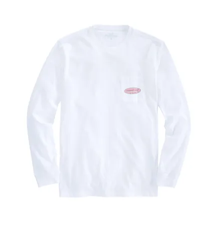Vineyard Vines Men's Long-Sleeve Surf Logo T-Shirt - White Cap