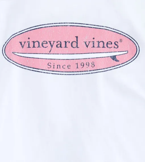 Vineyard Vines Men's Long-Sleeve Surf Logo T-Shirt - White Cap