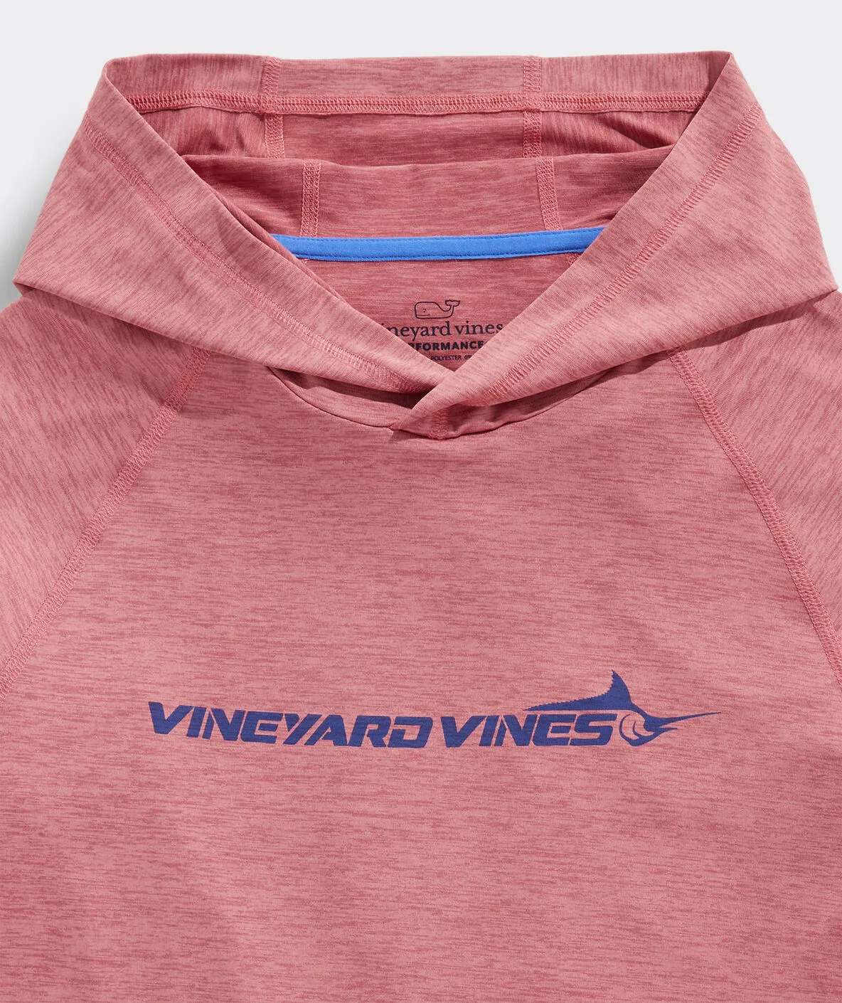 Vineyard Vines Men's Marlin Sport Long-Sleeve Harbor Performance Hoodie Tee - Lobster Reef Heather