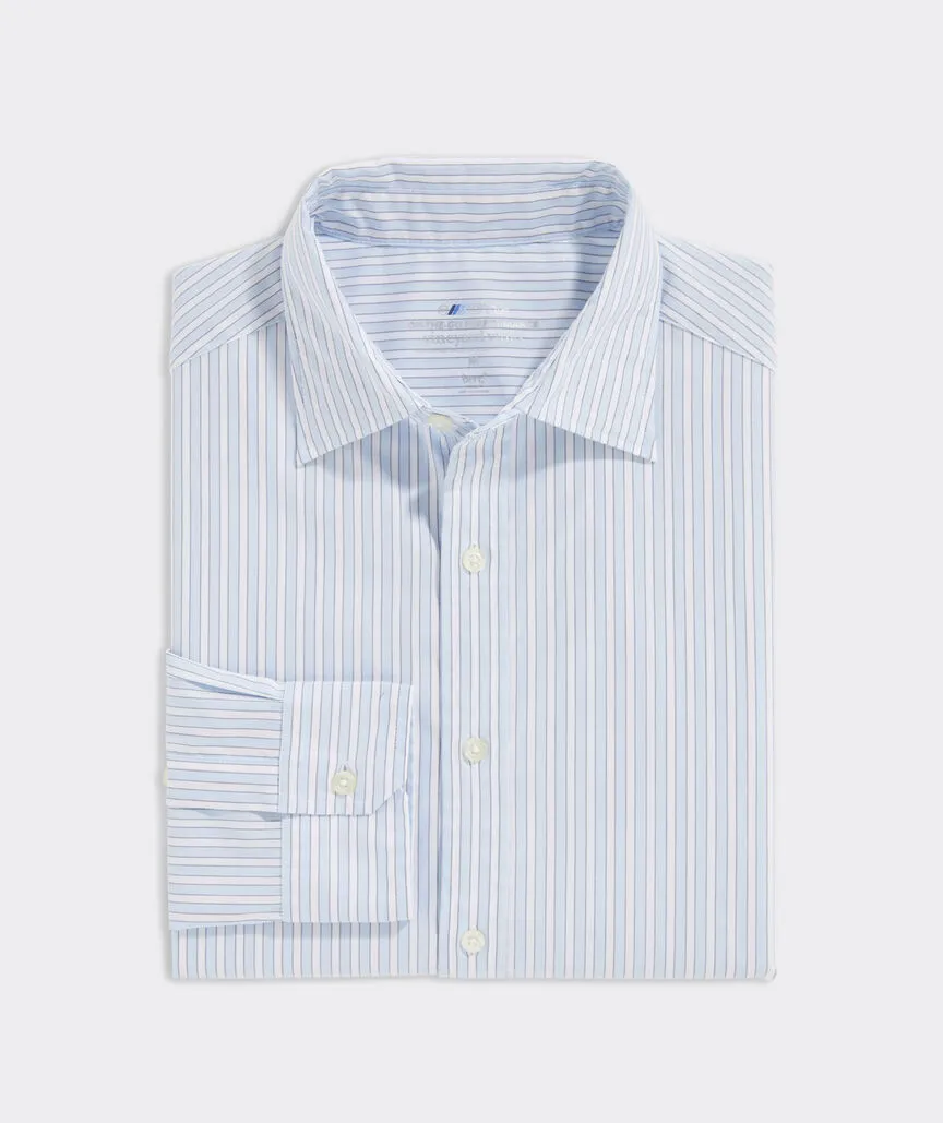 Vineyard Vines Men's On-The-Go brrr Stripe Spread Collar Shirt - Jake Blue