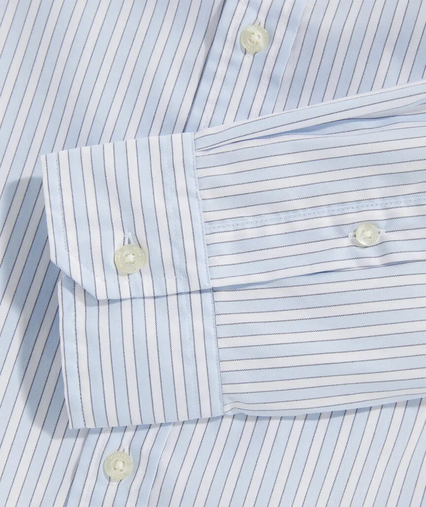 Vineyard Vines Men's On-The-Go brrr Stripe Spread Collar Shirt - Jake Blue