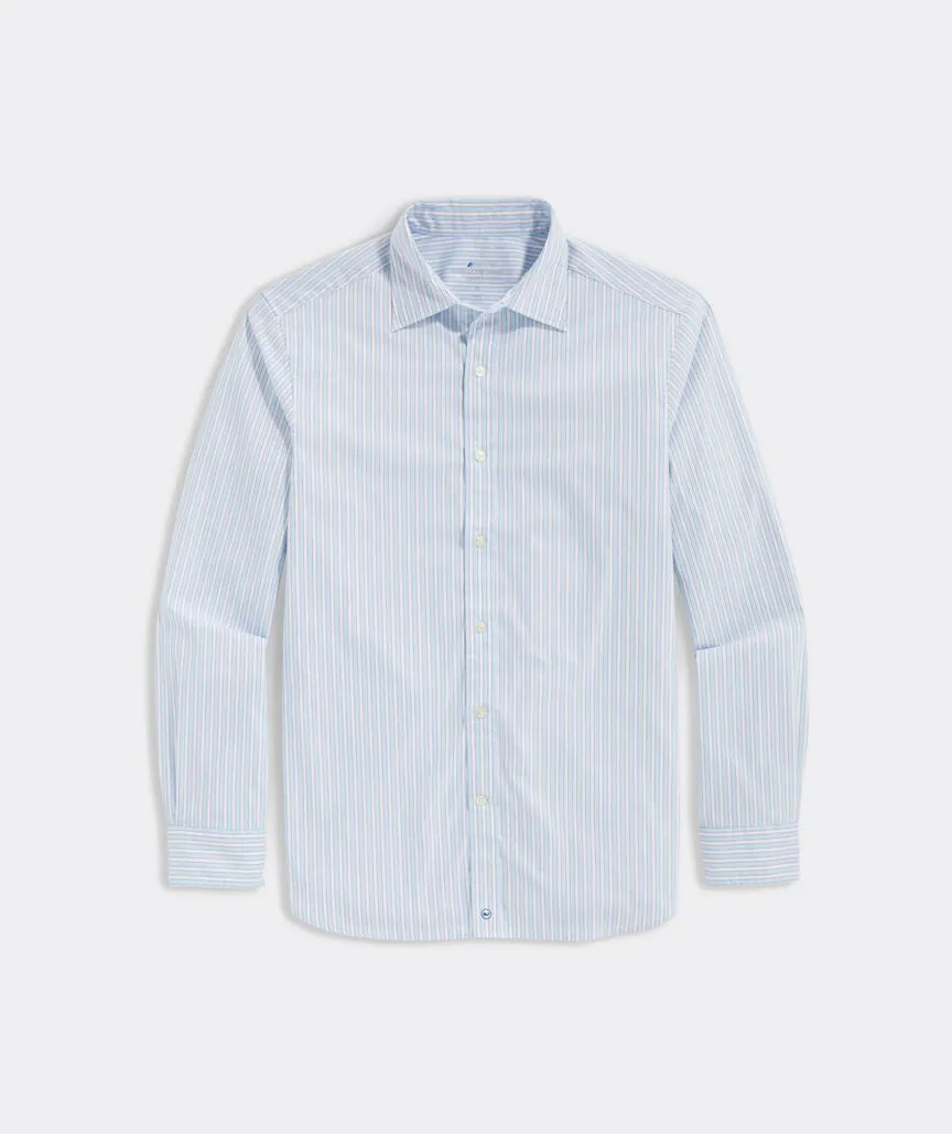 Vineyard Vines Men's On-The-Go brrr Stripe Spread Collar Shirt - Jake Blue