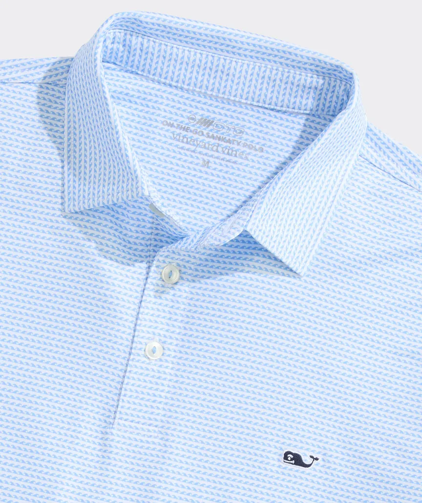 Vineyard Vines Men's Printed Sankaty Performance Polo - Micro Waves Ocean Breeze