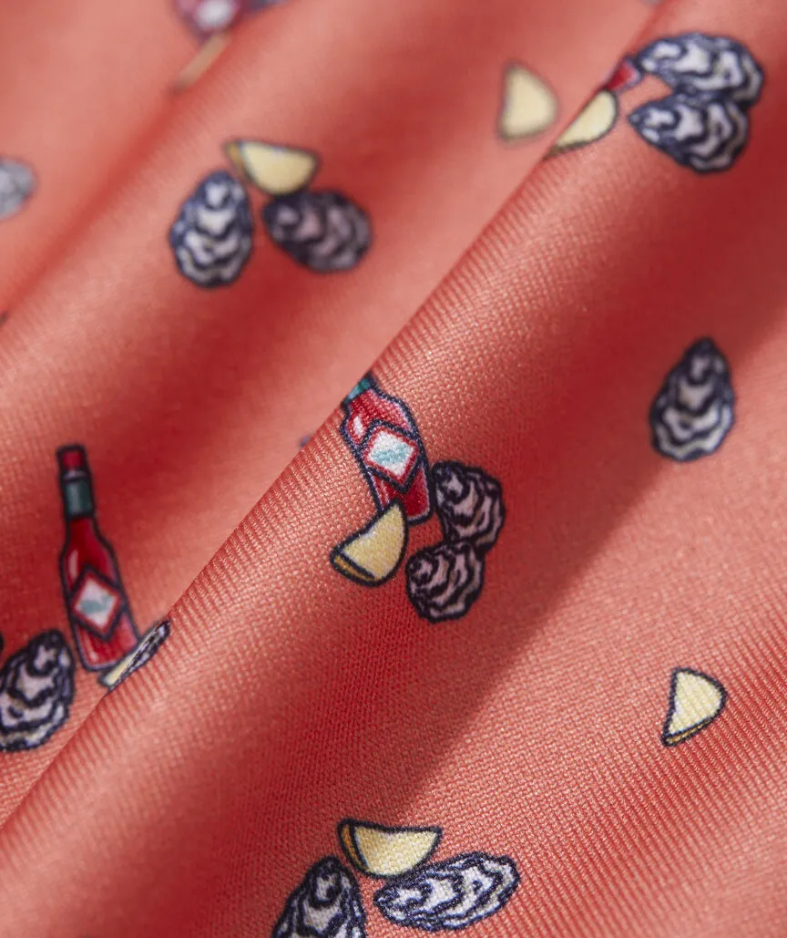 Vineyard Vines Men's Printed Sankaty Performance Polo - Oyster Just Peachy