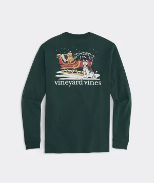 Vineyard Vines Men's Sleigh Dogs Long-Sleeve Pocket Tee - Charleston Green