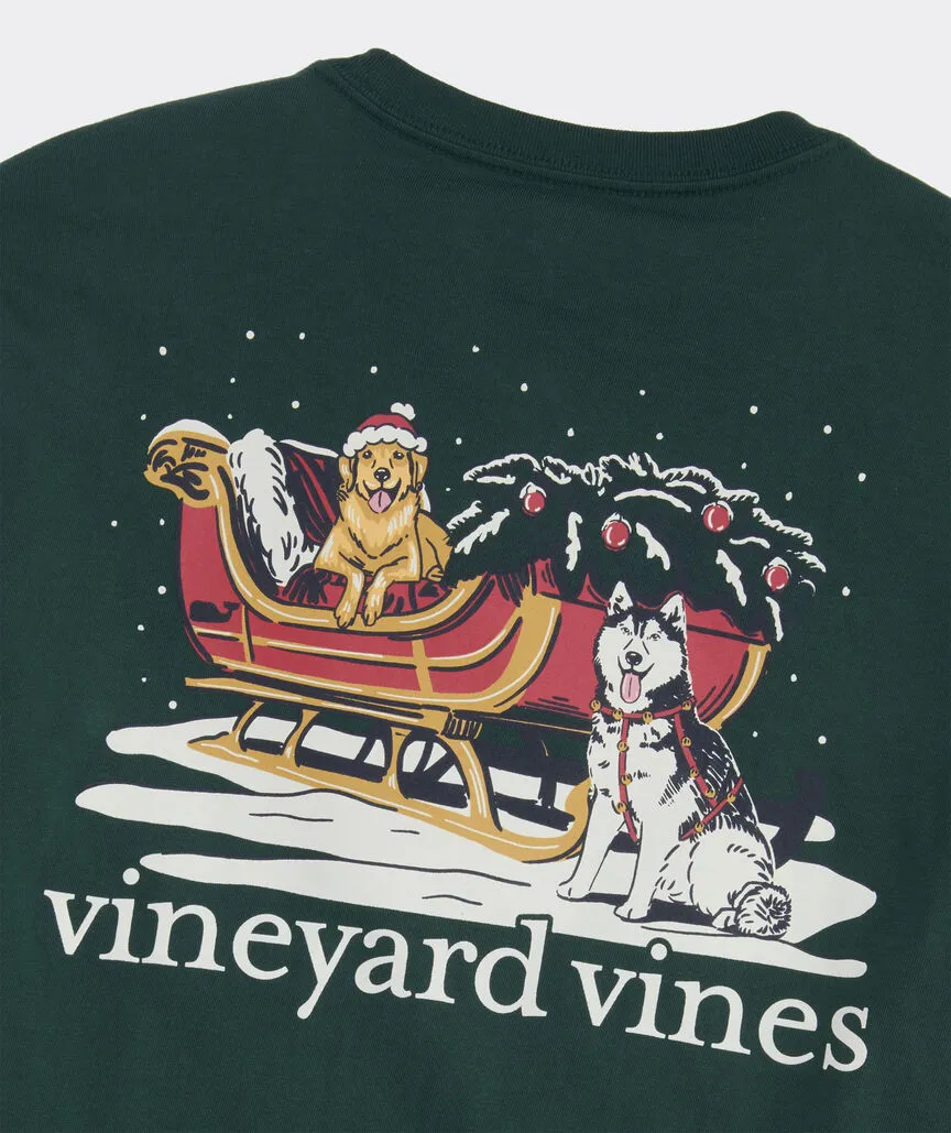 Vineyard Vines Men's Sleigh Dogs Long-Sleeve Pocket Tee - Charleston Green