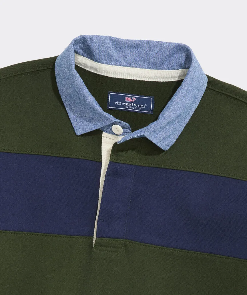 Vineyard Vines Men's Striped Cotton Rugby Shirt - Forest Olive