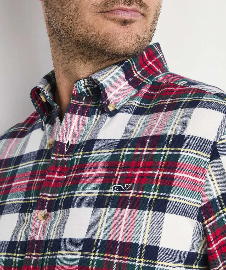 Vineyard Vines Men's Vineyard Flannel Plaid Shirt - Marshmallow