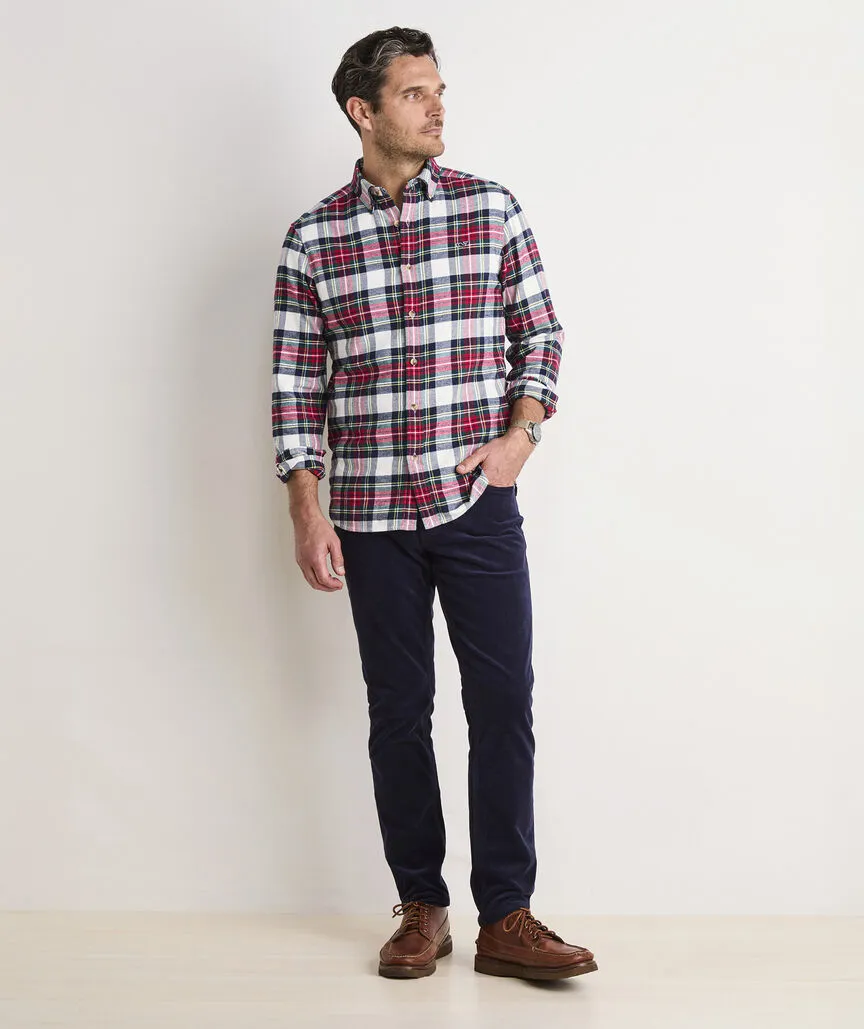 Vineyard Vines Men's Vineyard Flannel Plaid Shirt - Marshmallow