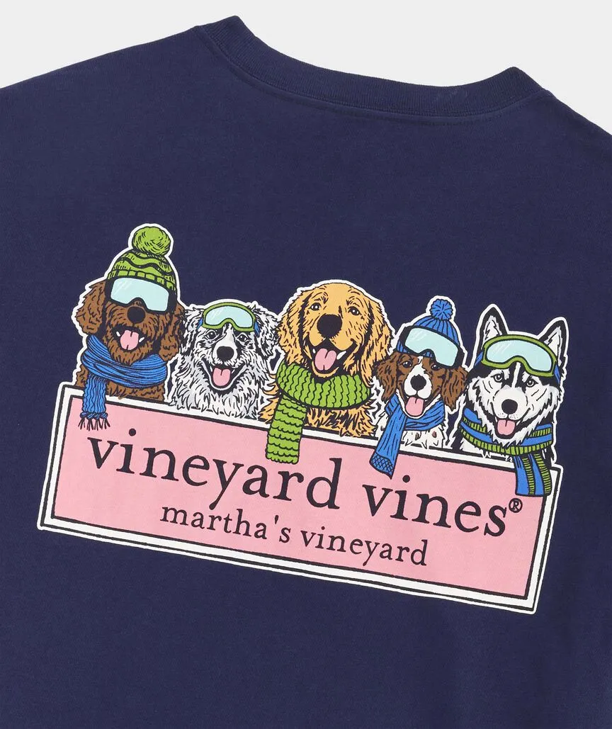 Vineyard Vines Men's Winter Pups Logo Box Long-Sleeve Tee - Nautical Navy