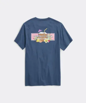 Vineyard Vines Tropical Paradise Logo Box Short-Sleeve Pocket Tee - Oxbow Blue