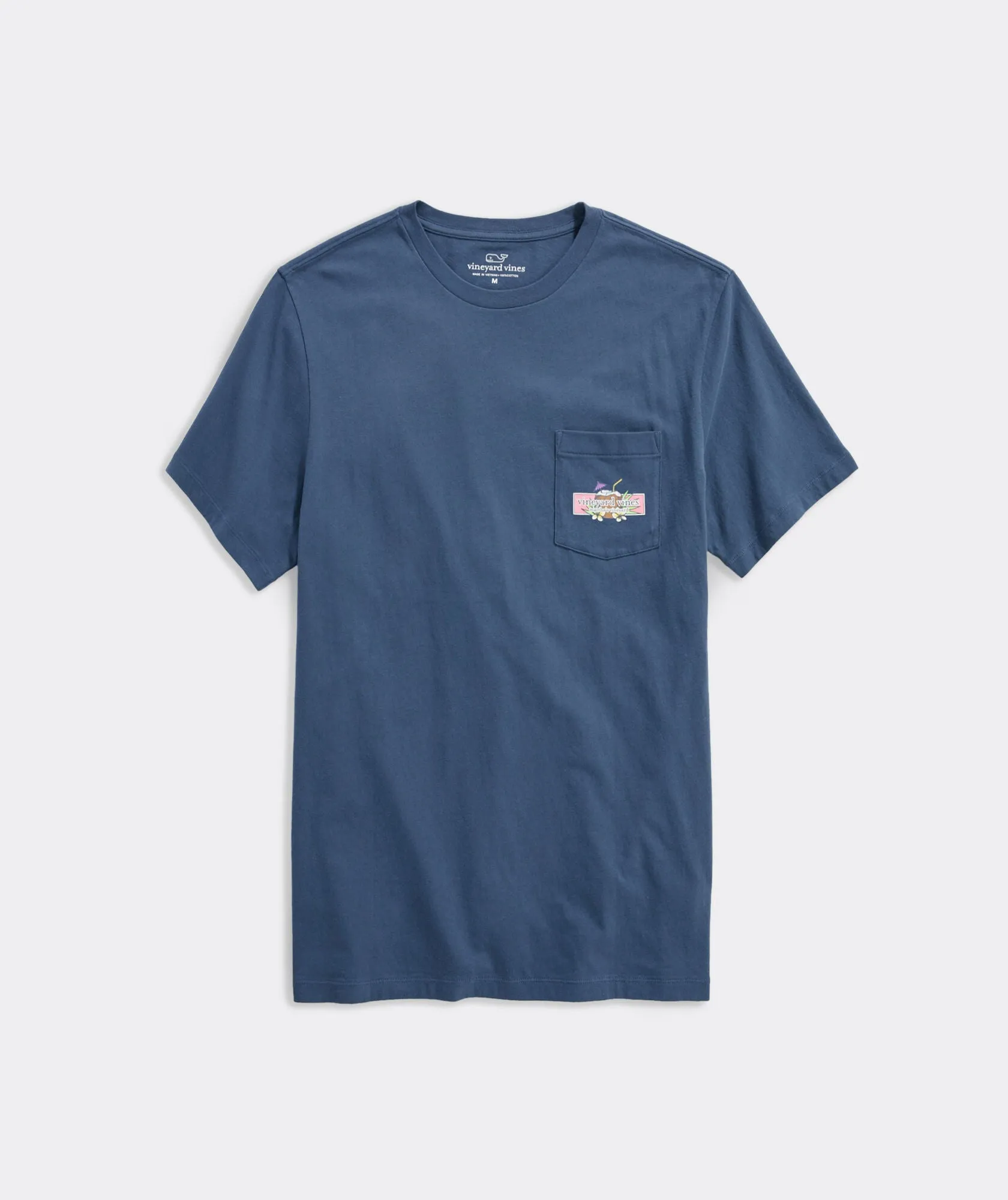 Vineyard Vines Tropical Paradise Logo Box Short-Sleeve Pocket Tee - Oxbow Blue