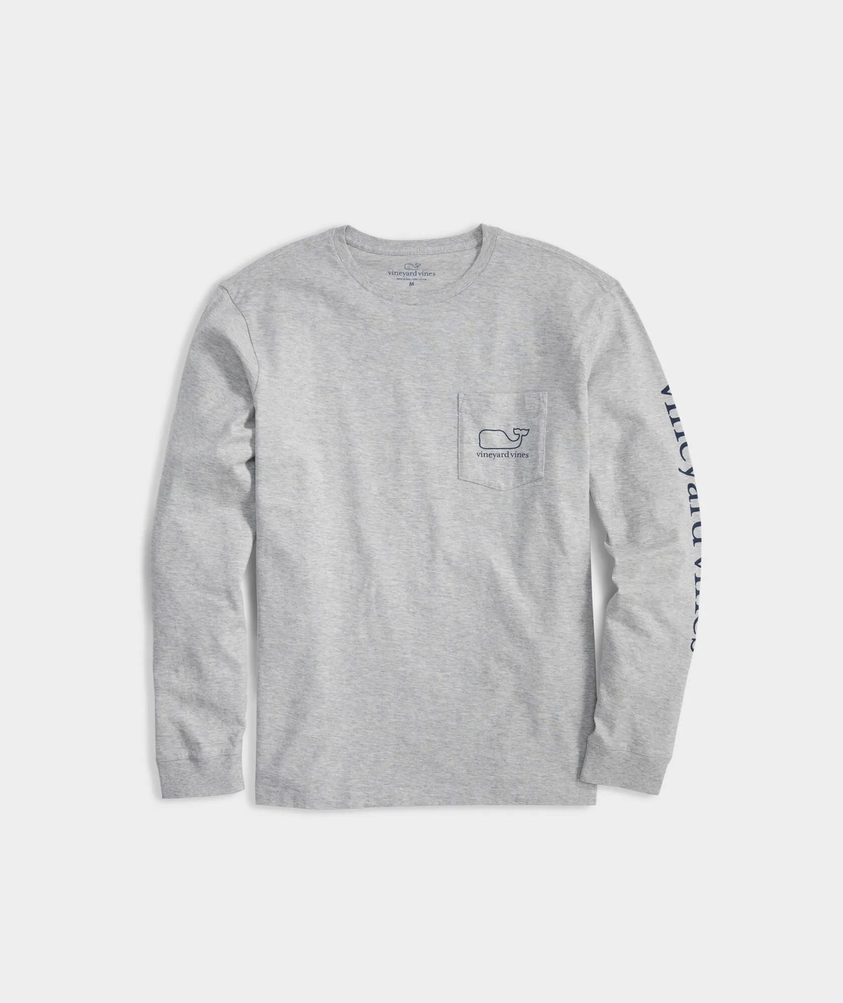 Vineyard Vines Whale Long-Sleeve Pocket Tee - Gray Heather